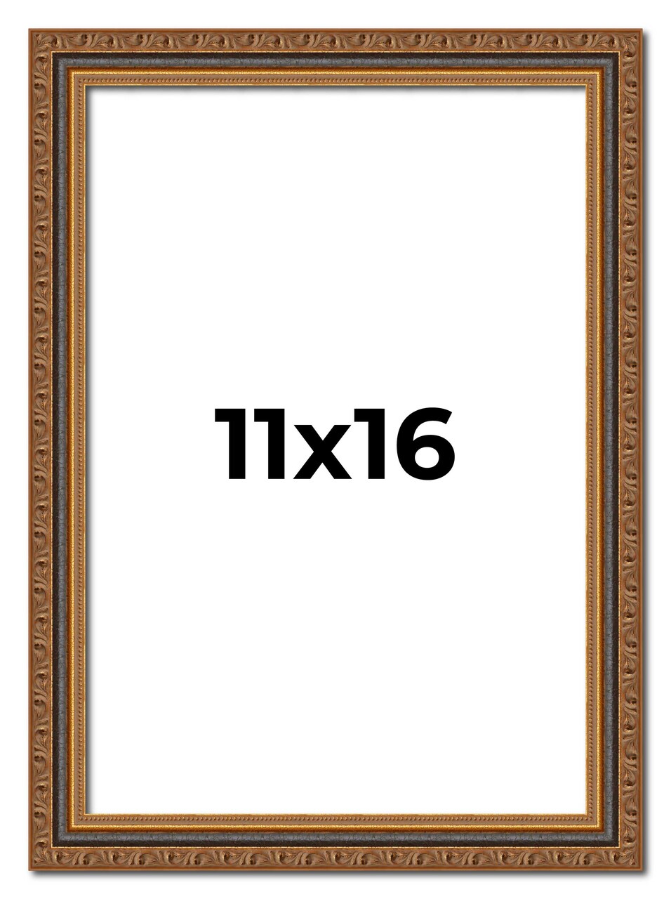 11x16 Classic Gold Picture Frame - UV Acrylic, Foam Board Backing, Hanging Hardware